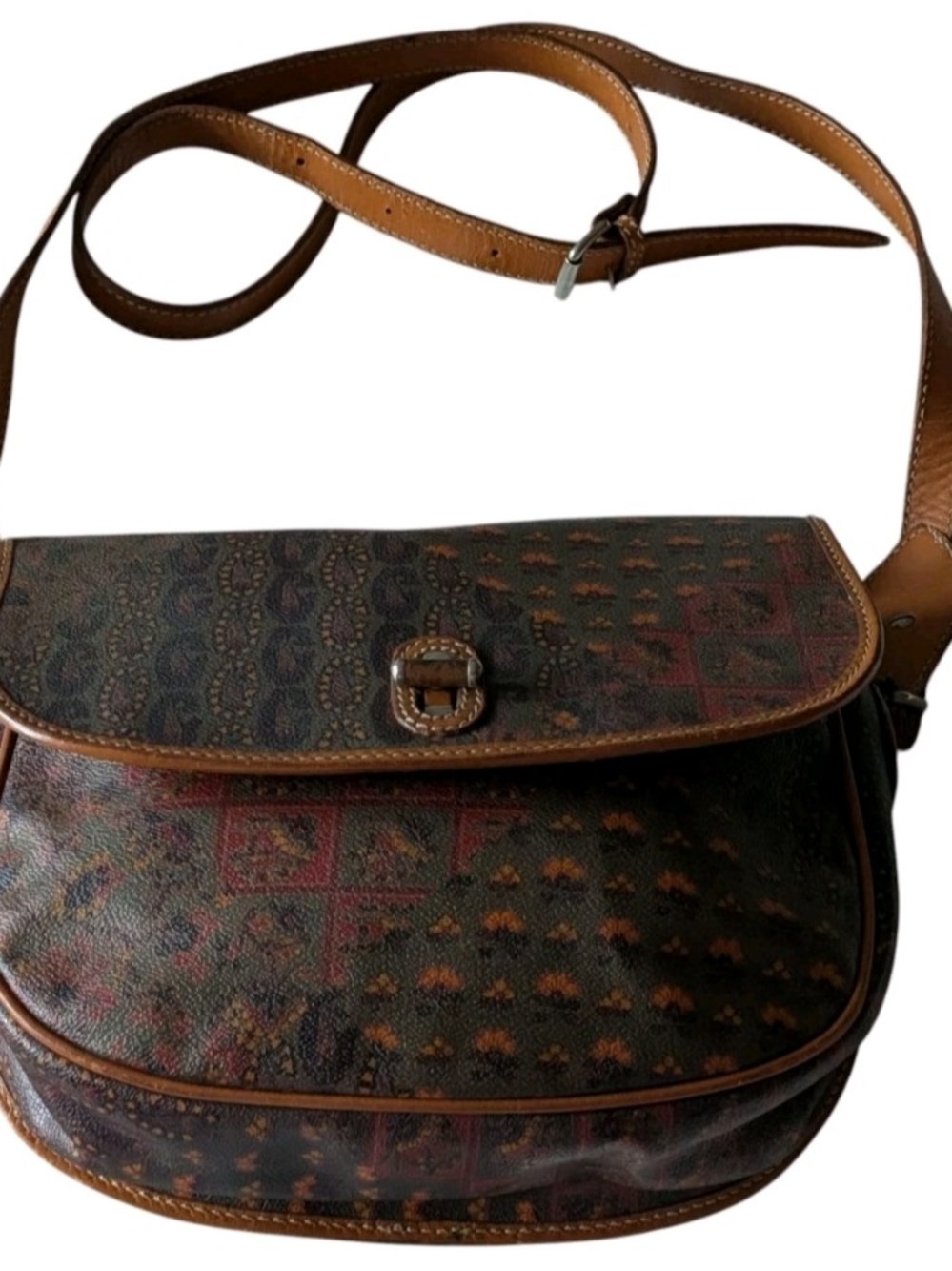 Vintage ESCADA Etro saddle Cross Body bag Made In Italy